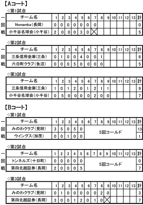 第80回天皇賜杯全日本軟式野球大会中越大会結果